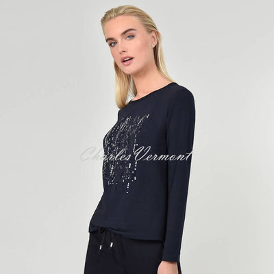 I'cona Top with Sequin Detail - Style 64114-60061-69 (Navy)