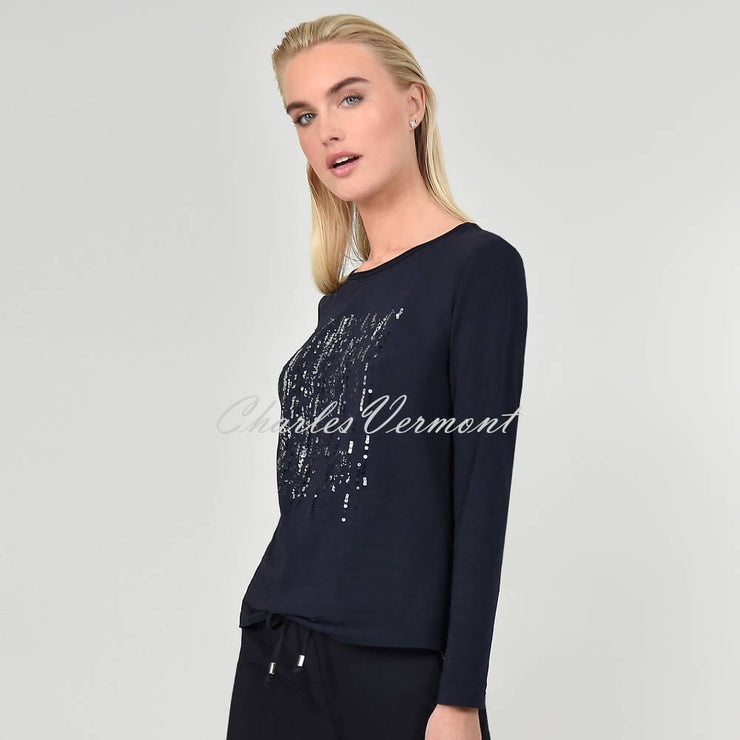 I'cona Top with Sequin Detail - Style 64114-60061-69 (Navy)