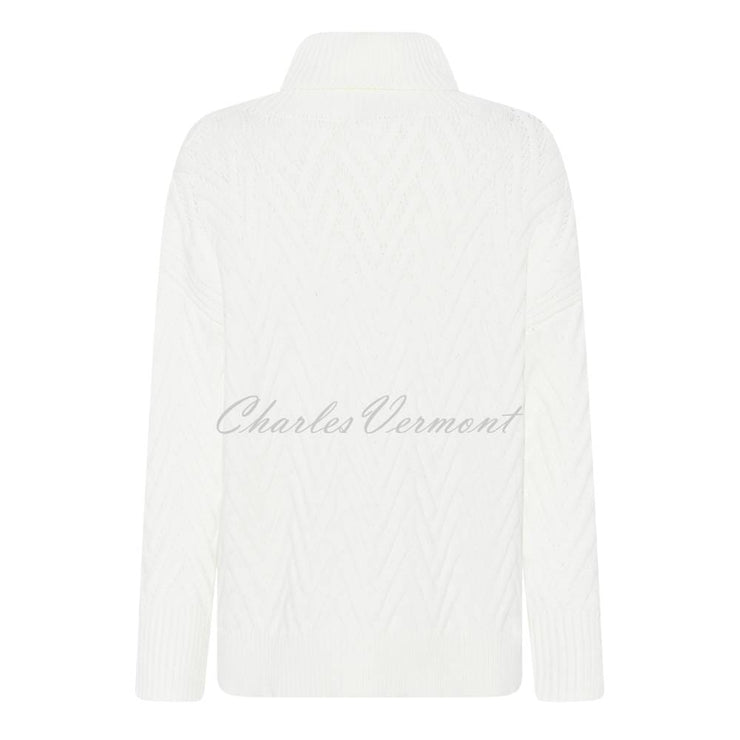 I'cona Chunky Knit Roll Neck Sweater - Style 64118-60143-11 (Cream)