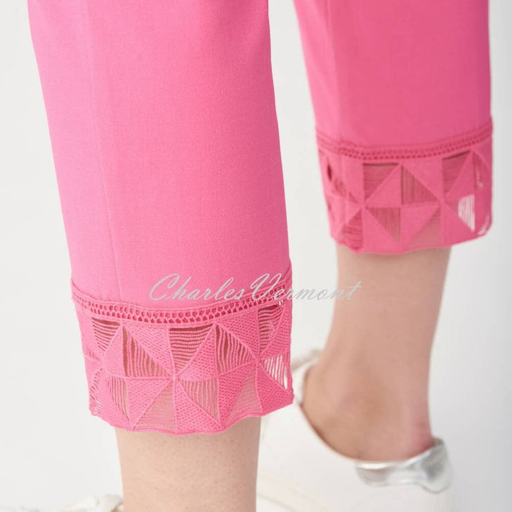 Joseph Ribkoff Lace Ankle Trouser – Style 221286 (Raspberry Sorbet)