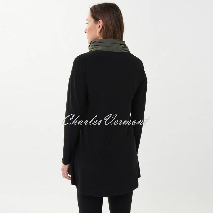Joseph Ribkoff Patch Pocket Tunic Top - Style 223258 (Black / Avocado)