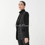 Joseph Ribkoff Embossed Print Blazer Jacket - Style 223299 (Black / Silver)
