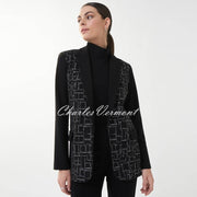 Joseph Ribkoff Embossed Print Blazer Jacket - Style 223299 (Black / Silver)