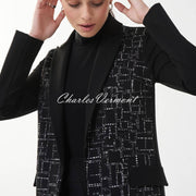 Joseph Ribkoff Embossed Print Blazer Jacket - Style 223299 (Black / Silver)