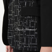 Joseph Ribkoff Embossed Print Blazer Jacket - Style 223299 (Black / Silver)