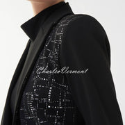 Joseph Ribkoff Embossed Print Blazer Jacket - Style 223299 (Black / Silver)