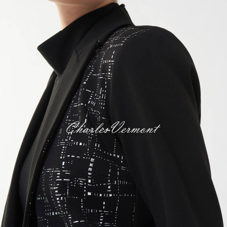 Joseph Ribkoff Embossed Print Blazer Jacket - Style 223299 (Black / Silver)