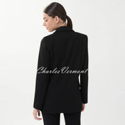 Joseph Ribkoff Embossed Print Blazer Jacket - Style 223299 (Black / Silver)