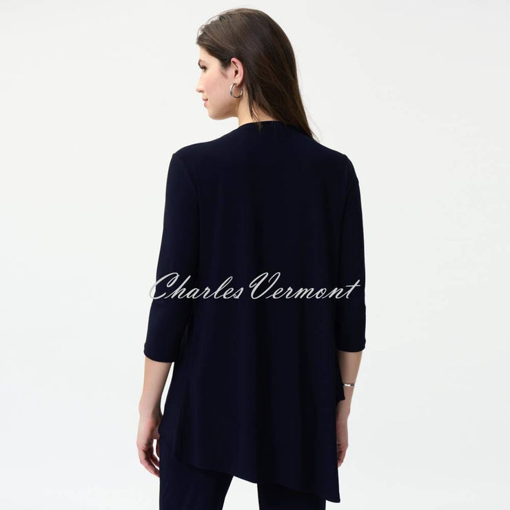 Joseph Ribkoff Tunic Top with Pearl and Silver Embellishment - Style 224006 (Midnight Blue)