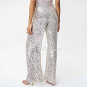 Joseph Ribkoff Sequin Wide Leg Trouser - Style 224207 (Silver / Nude)