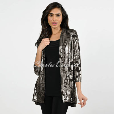 Frank Lyman Cover Up Jacket - Style 224372 (Black / Gold)