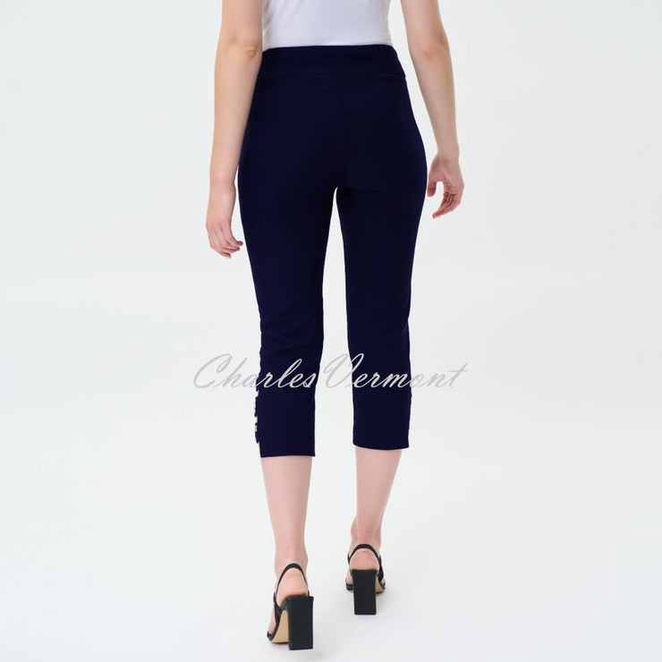 Joseph Ribkoff Capri Trouser with Eyelet Ladder Detail - Style 231026 (Midnight Blue)