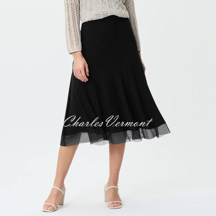 Joseph Ribkoff Skirt with Mesh Hem - Style 231223 (Black)