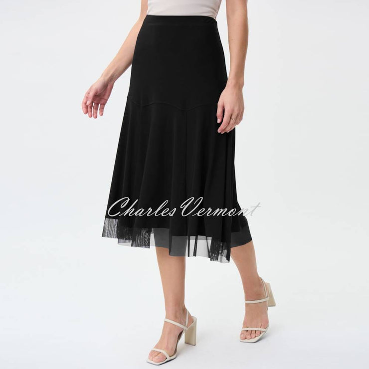 Joseph Ribkoff Skirt with Mesh Hem - Style 231223 (Black)