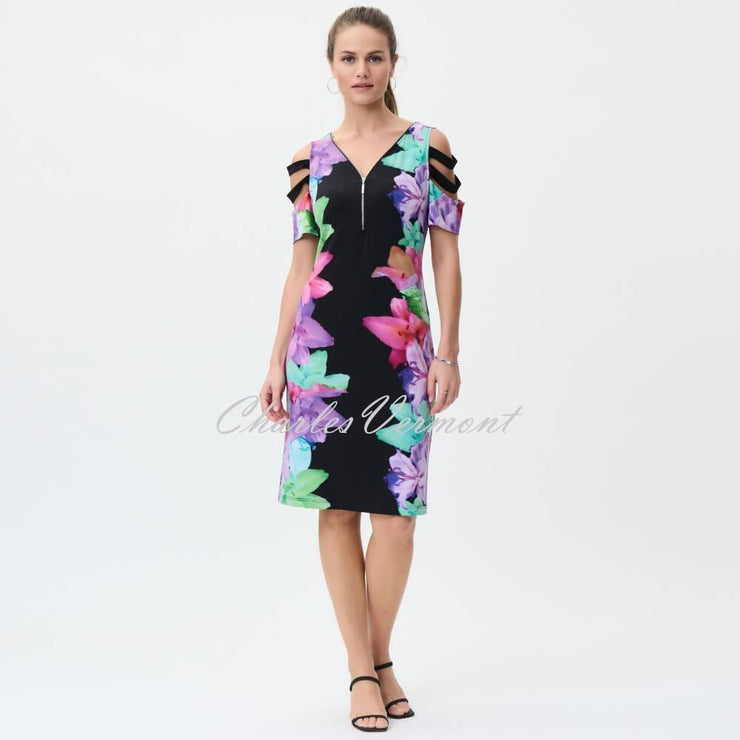 Joseph Ribkoff Printed Dress with Shoulder Detail - Style 231226