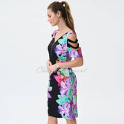 Joseph Ribkoff Printed Dress with Shoulder Detail - Style 231226