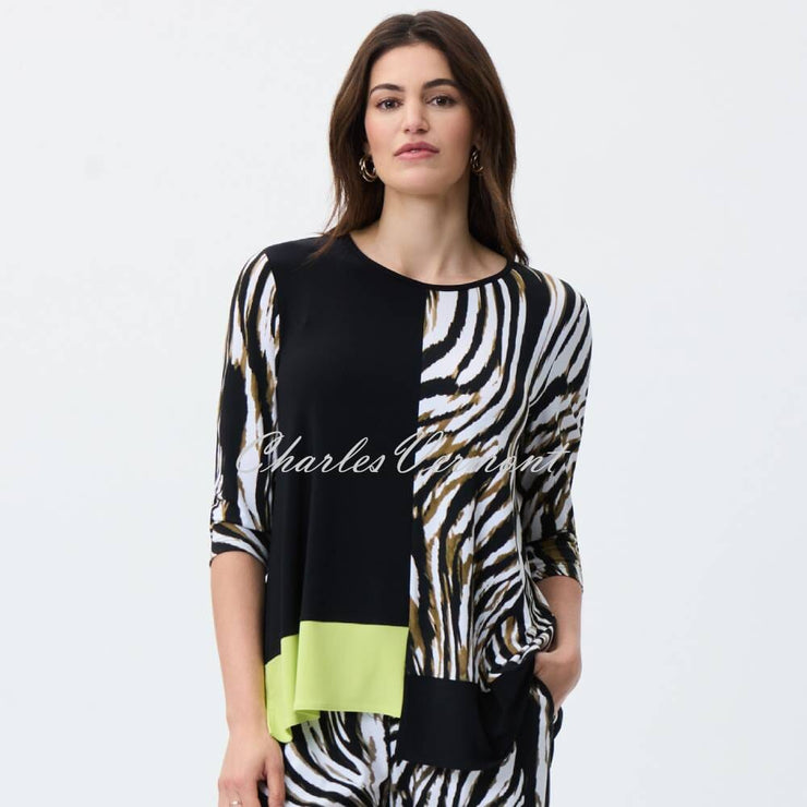 Joseph Ribkoff Asymmetrical Animal Print Top - Style 231300