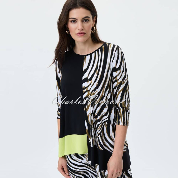 Joseph Ribkoff Asymmetrical Animal Print Top - Style 231300