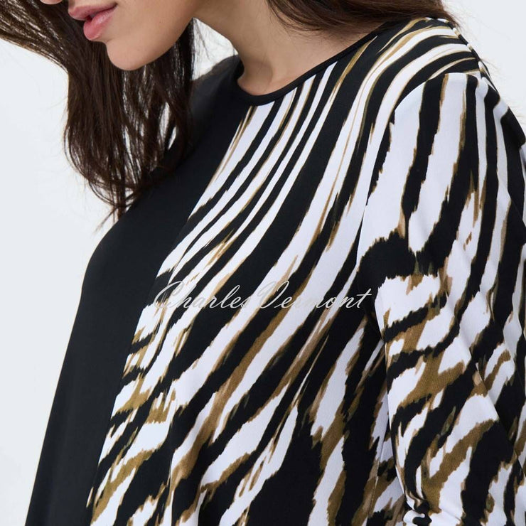 Joseph Ribkoff Asymmetrical Animal Print Top - Style 231300