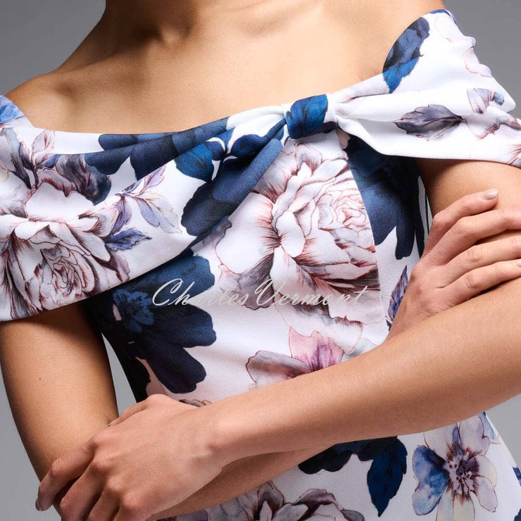 Joseph Ribkoff Floral Off-the-Shoulder 'Signature' Dress - Style 231745