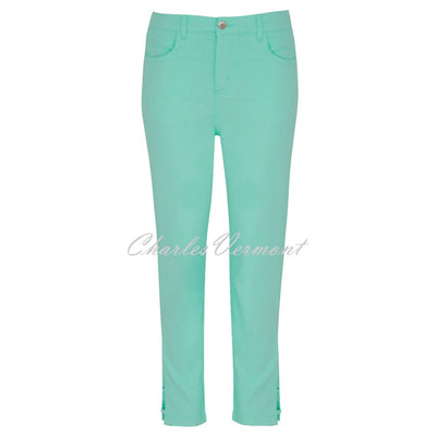 Dolcezza Cropped Jean With Ankle Detail - Style 23202 (Aqua)