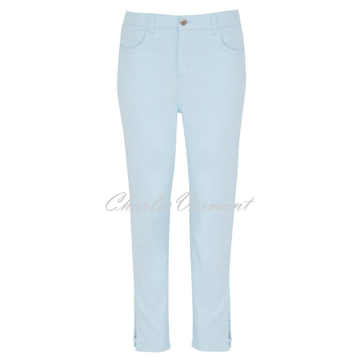 Dolcezza Cropped Jean With Ankle Detail - Style 23202 (Powder Blue)