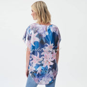 Joseph Ribkoff Floral Shimmer Chiffon Top - Style 232250