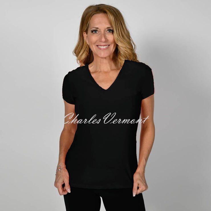 Frank Lyman V-Neck Top - Style 236032 (Black)