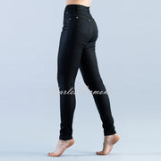 Marble Wax Coated Full Length Skinny Jean - Style 2405-101 (Black)