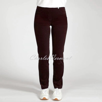 Robell Bella Full Length Trouser 52457-54363-58 (Burgundy Needle Cord))