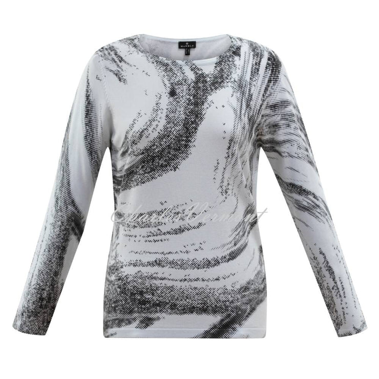 Marble Sweater - Style 6305-167 (Ice Blue / Charcoal Grey)