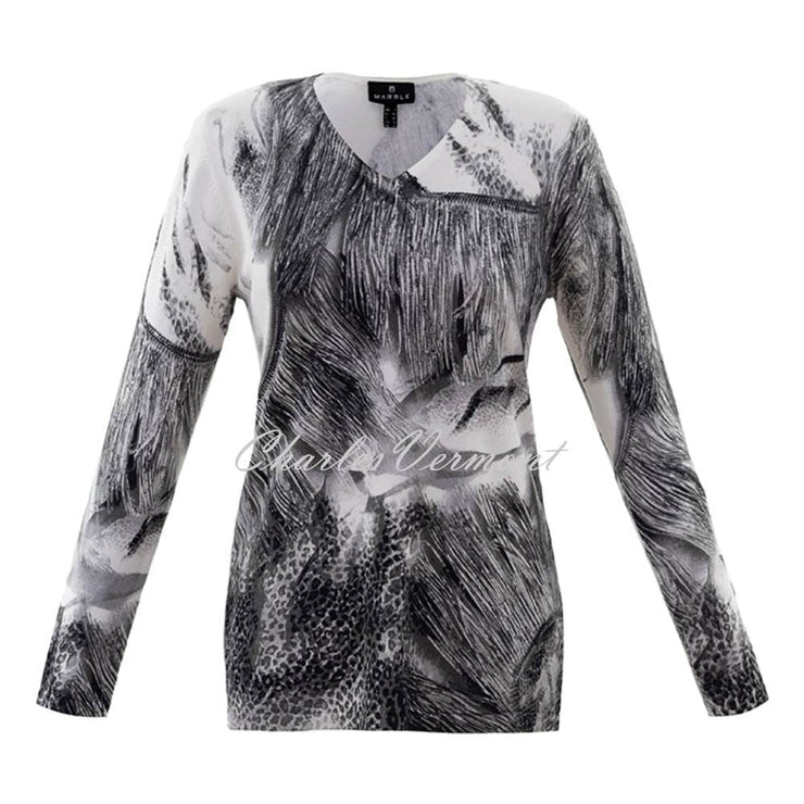 Marble Sweater - Style 6311-101 (Black / Ivory)