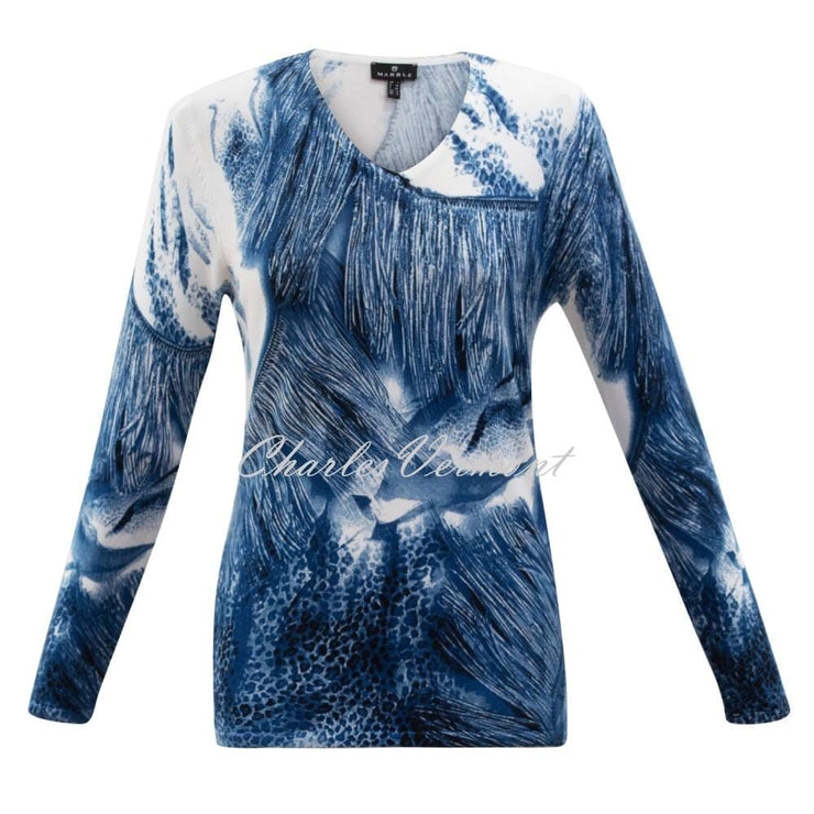Marble Sweater - Style 6311-170 (Marine Blue / Ivory)