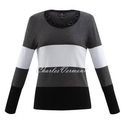 Marble Sweater - Style 6325-167 (Ice Blue / Charcoal Grey / Black)