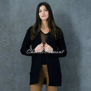 Marble Longline Cardigan - Style 6391-101 (Black)