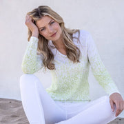 Marble Sweater - Style 6504-163 (White / Lime)