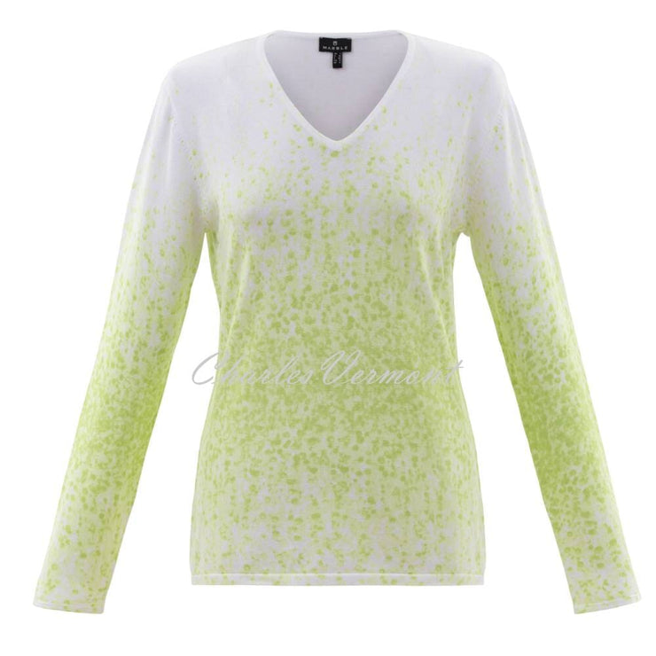 Marble Sweater - Style 6504-163 (White / Lime)