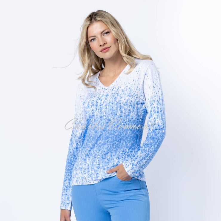 Marble Sweater - Style 6504-190 (White / Mid Blue)