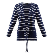 Marble Striped Cardigan - Style 6506-103 (Navy / White)