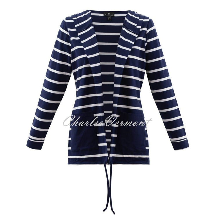 Marble Striped Cardigan - Style 6506-103 (Navy / White)
