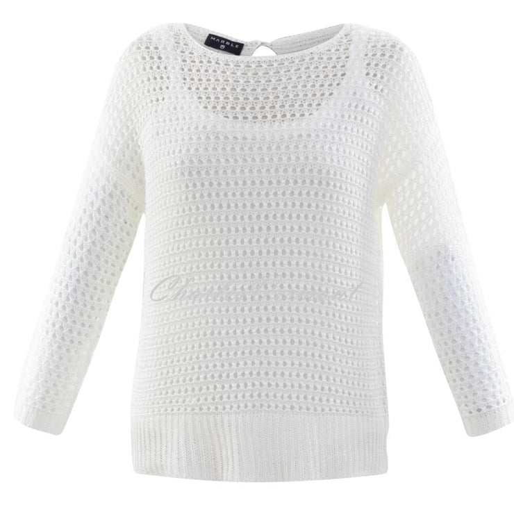 Marble Two Piece Sweater with Back Detail - Style 6511-102 (White)