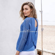 Marble Two Piece Sweater with Back Detail - Style 6511-190 (Mid Blue)