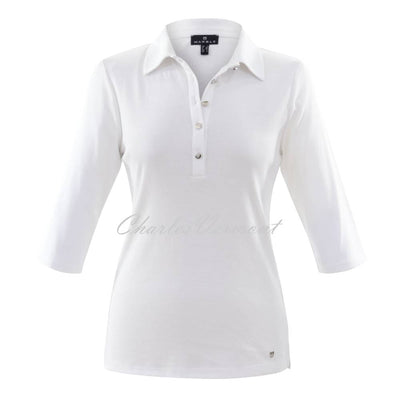 Marble Polo Shirt Top - Style 6533-102 (White)