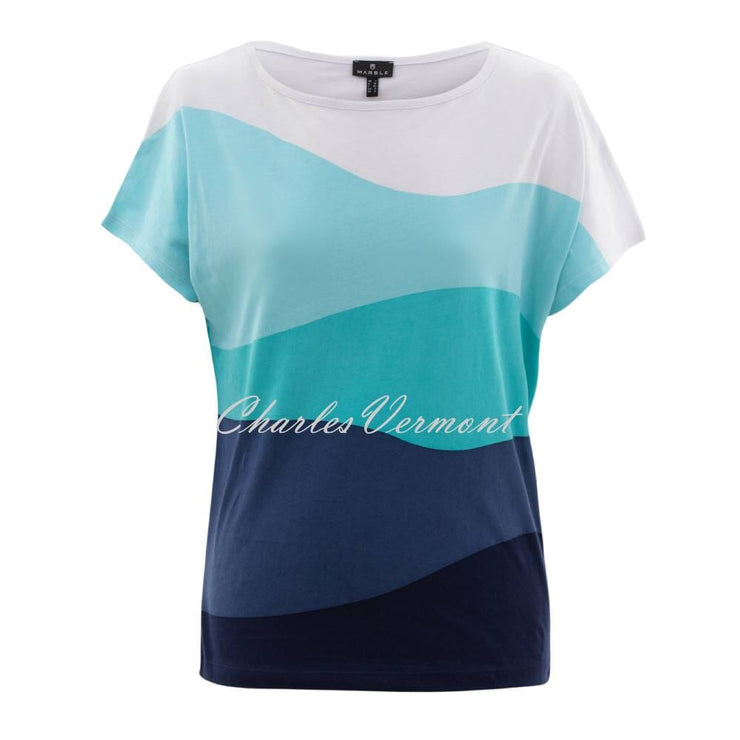 Marble Top - Style 6536-151 (White / Aqua Blue / Navy)