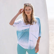 Marble Two Piece Top - Style 6545-151 (White / Aqua)