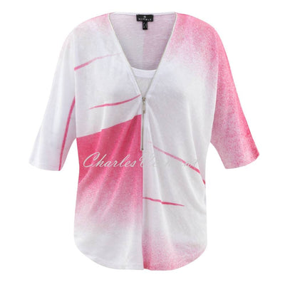 Marble Two Piece Top - Style 6545-194 (White / Pink)