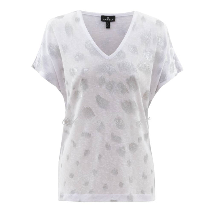 Marble Top - Style 6547-102 (White / Silver)