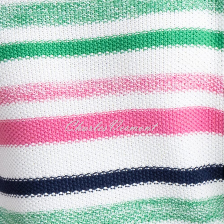 Marble Striped Sweater - Style 6558-194 (White / Pink / Green / Navy)