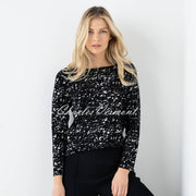 Marble Silver Foil Print Sweater - Style 6694-101 (Black)