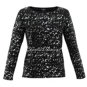 Marble Silver Foil Print Sweater - Style 6694-101 (Black)